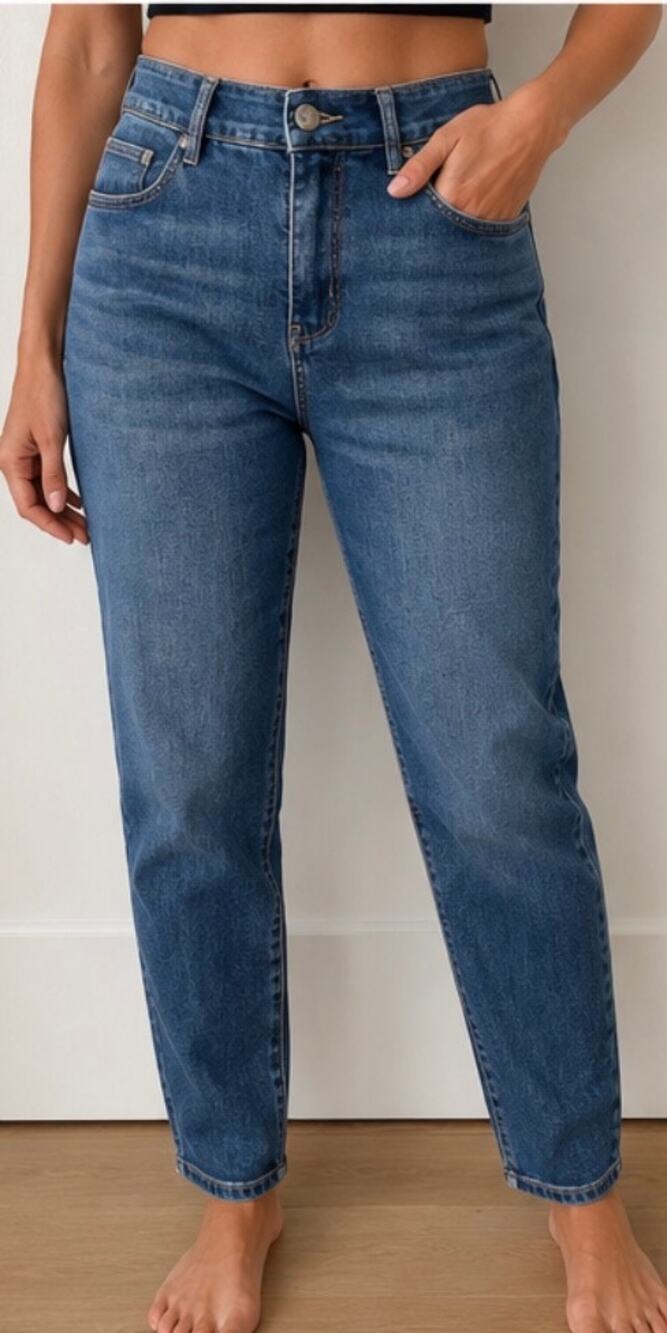 Frank Lyman Montreal blue denim jeans XS high-rise Slim Straight skinny leg